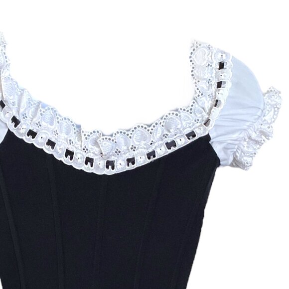 Mara Margo Paris Corset Mini Milkmaid Dress Small-S Black White -EU38-Small/S - Picture 16 of 16